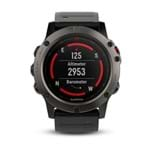 Relógio Garmin Gps Fenix 5X Sapphire Slate Pulseira Borracha Cinza