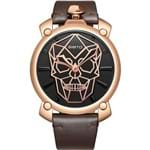 Relógio Gimto Skull Luxury (Marrom)