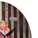 Ficha técnica e caractérísticas do produto Relógio Gordinha Jogadora de Tênis Colorido em Madeira - 29x29 Cm