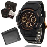 Relógio Gshock Unissex Preto Prova D'água 200 Metros 1 Ano de Garantia AW-591GBX-1A4DR + Carteira Lebrave