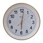 Ficha técnica e caractérísticas do produto Relógio Herweg De Parede 35 Cm Dourado E Branco