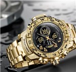 Ficha técnica e caractérísticas do produto Relógio Importado de Luxo Mizums Masculino Sport Militar Prova D Água Original Cor Dourado Gold M8002