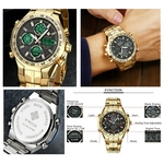 Relógio Importado Durado Gold Social de Luxo aço inox Wwoor Funcional Movimento Japam