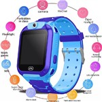 Ficha técnica e caractérísticas do produto Relógio Infantil GPS Smartwatch Rastreador Localizador C/câmera Anti-lost Sos Azul - Lx