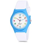 Relógio Infantil Masculino Azul e Branco Q&q Silicone VQ86J011Y - Qq