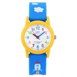 Relógio Infantil Q&Q VR99J003Y Amarelo Pulseira Azul - Qq