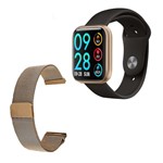 Relógio Smartwatch P80 Dourado Android IOS + 1 Pulseira Extra - Smart Bracelet