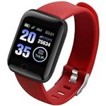 Relógio Inteligente Pulseira D13 SmartWatch Monitor Cardíaco Pressão Arterial Cor: Vermelho - Rts