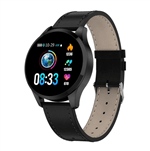 Relógio Inteligente Q9 Smartwatch (Pulceira de Couro Preto)