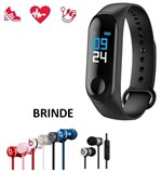 Ficha técnica e caractérísticas do produto Relógio Inteligente Smartband M3 Monitor Cardíaco e Fone Universal Brinde - Bracelet