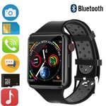 Ficha técnica e caractérísticas do produto Relógio Inteligente SmartWatch C5 Bluetooth Câmera Celular Chip Cartão Música Android IOS - Preto - Smart Bracelet