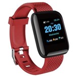 Ficha técnica e caractérísticas do produto Relogio Inteligente Smartwatch - D13 Vermelho Pedometro Multi-esportes Km Kcal FC PA Sono