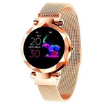 Ficha técnica e caractérísticas do produto Relógio Inteligente Smartwatch Feminino Smart Women Bracelet Touch Screen Dourado