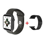Ficha técnica e caractérísticas do produto Relógio Inteligente Smartwatch Ivo 12 44mm Preto 2 Pulseiras-Ligações Whatsapp Esportes - Novo Watch 2020 - Globalwatch