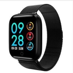 Ficha técnica e caractérísticas do produto Relógio inteligente Smartwatch P70 Esporte Fitness Pulseira Metal e Silicone Preto