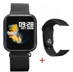 Ficha técnica e caractérísticas do produto Relogio Inteligente Smartwatch P80 Preto Pedometro Multi-esportes Km Kcal FC PA Sono - Bbgxpro