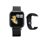 Ficha técnica e caractérísticas do produto Relógio Inteligente Smartwatch Preto Pedômetro Multi-Esportes Mensagem FC Sono Puls Extra Preto P 80 - Oem - Link Trading