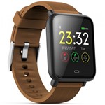 Relógio Inteligente Smartwatch Q9 Marrom Fitness Monitor Cardíaco - Elite