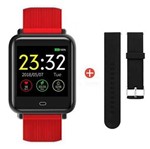Relógio Inteligente Smartwatch Q9 Vermelho Fitness Monitor Cardíaco - Elite