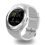 Relogio Inteligente Smartwatch Y1 C/Chip Bluetooth Redondo Branco - Smart Bracelet