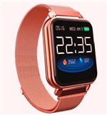 Relógio Inteligente SmartWatch Y6 Pro Face Whats Pulseira Metal Dourado - Smart Bracelet