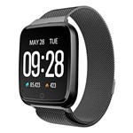 Relógio Inteligente SmartWatch Y7 IPX7 Preto Pulseira Metal