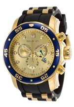 Ficha técnica e caractérísticas do produto Relógio INVICTA Original Pro Diver 17881 Banhado a Ouro 18k Pulseira em Borracha Cronógrafo