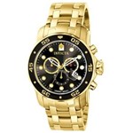 Relógio Invicta Pro Dive48mm Modelo 0072 Banhado a Ouro 18k - Dourado/Preto