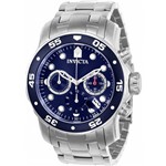 Ficha técnica e caractérísticas do produto Relógio Invicta Pro Diver 21921 Masculino Cristal Flame Fusion Fundo Azul e Detalhes na Cor Prata