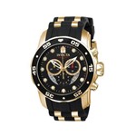 Ficha técnica e caractérísticas do produto Relógio Invicta Pro Diver 6981 Cronógrafo Masculino Banhado Ouro 18K Pulseira Borracha