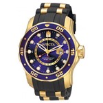 Ficha técnica e caractérísticas do produto Relógio Invicta Pro Diver 6993 - Ouro 18K, Pulseira Preta, Resistente à Água Até 100 Metros