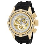 Ficha técnica e caractérísticas do produto Relógio Invicta Banhado a Ouro Bolt Swiss Made Quartzo Watch - Gold Caixa em Aço Inoxidável With Black Tone Pulseira em Silicone - Model 15787