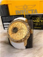 Ficha técnica e caractérísticas do produto Relogio Invicta Yakuza 25082 Dourado com Pulseira Branca