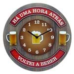 Relógio Kasa Ideia de Madeira Hora 35cm