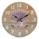 Relógio Kasa Ideia de Madeira Lavanda 35cm