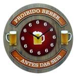 Relógio Kasa Ideia de Madeira o Tempo 35cm