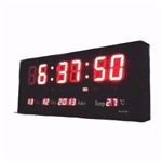 Ficha técnica e caractérísticas do produto Relógio Led Digital Gigante Painel Data Temperatura Academia Ginásio Quadra Esportes