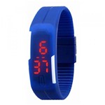 Relógio Led Digital Sport Bracelete Pulseira Silicone - Azul - Chinesa