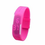 Relógio Led Digital Sport Bracelete Pulseira Silicone - Rosa