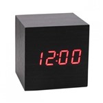 Ficha técnica e caractérísticas do produto Relógio LedClock Madeira Preto LedclockVermelho - Led Clock