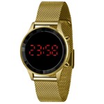 Ficha técnica e caractérísticas do produto Relógio LINCE DIGITAL LDG4647L PXKX Dourado com Pulseira Estilo Esteira