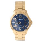 Ficha técnica e caractérísticas do produto Relógio Lince Feminino, Dourada, com Detalhe em Zircônia. Dourado Azul - UN