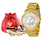 Ficha técnica e caractérísticas do produto Relogio Lince Feminino Dourado Kit Pulseiras Lrg4272L K076