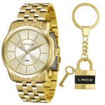 Ficha técnica e caractérísticas do produto Relógio Lince Feminino Ref: Lrg4510l Ku54c1kx Dourado + Chaveiro