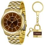 Ficha técnica e caractérísticas do produto Relógio Lince Feminino Ref: Lrg4510l Ku55n1kx Dourado + Chaveiro