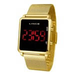Ficha técnica e caractérísticas do produto Relógio LINCE MDM4596L PXKX Dourado DIGITAl Pulseira Estilo Esteira