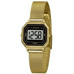 Ficha técnica e caractérísticas do produto Relógio Lince SDPH127L BXKX DIGITAL Dourado Pulseira Estilo Esteira