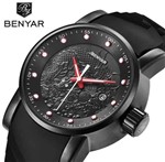 Ficha técnica e caractérísticas do produto Relógio Luxo Benyar S1 Yakuza Preto Vermelho na Caixa