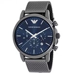 Relógio Luxo Emporio Armani Ar1979 Cinza Aço Novo