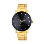 Ficha técnica e caractérísticas do produto Relogio Luxo Masculino Dourado Classico Pulseira Metal InTimes